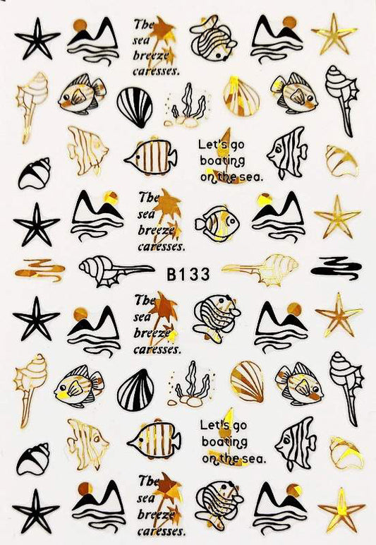 Summer Stickers Gold & Black