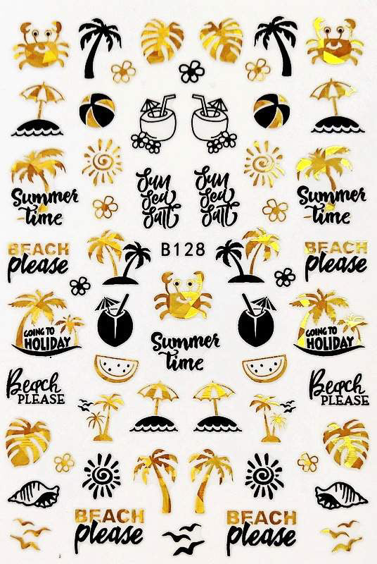 Summer Stickers Gold & Black