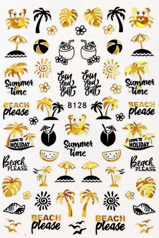 Summer Stickers Gold & Black