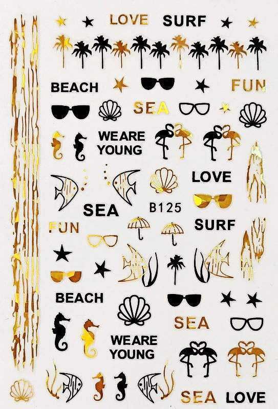 Summer Stickers Gold & Black