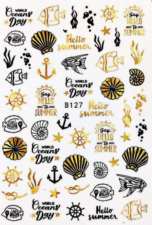 Summer Stickers Gold & Black