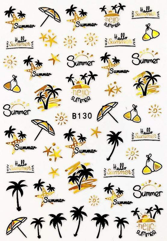 Summer Stickers Gold & Black