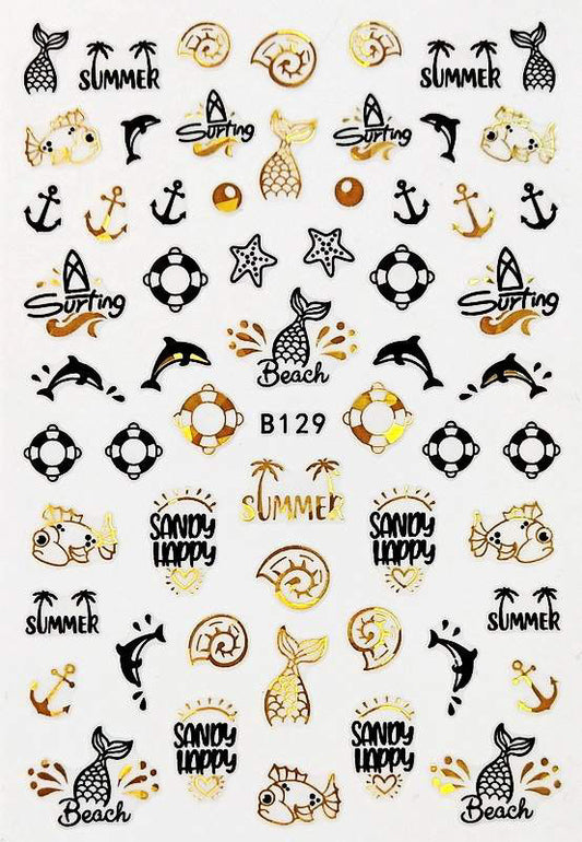 Summer Stickers Gold & Black