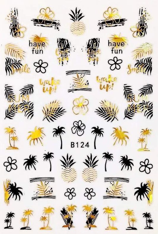 Summer Stickers Gold & Black