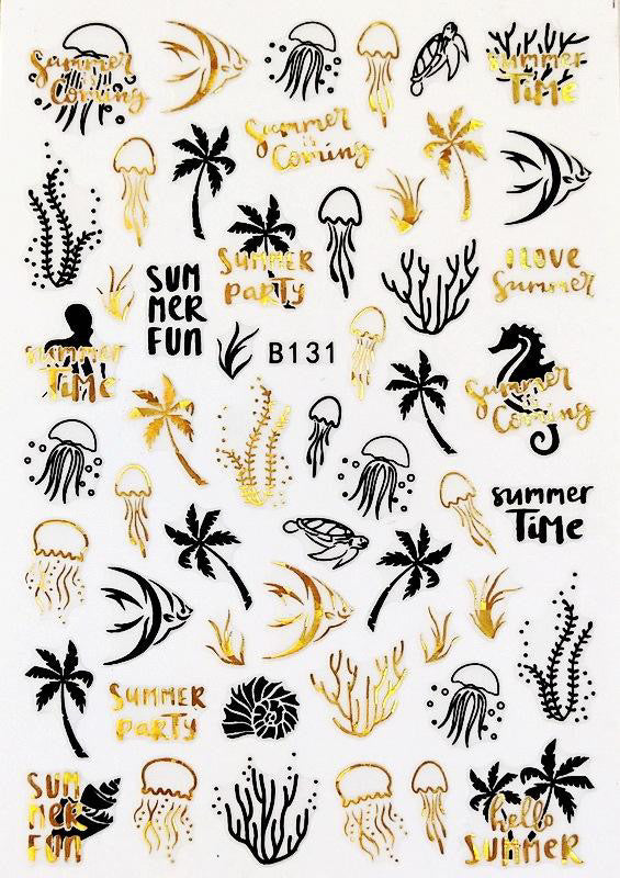 Summer Stickers Gold & Black