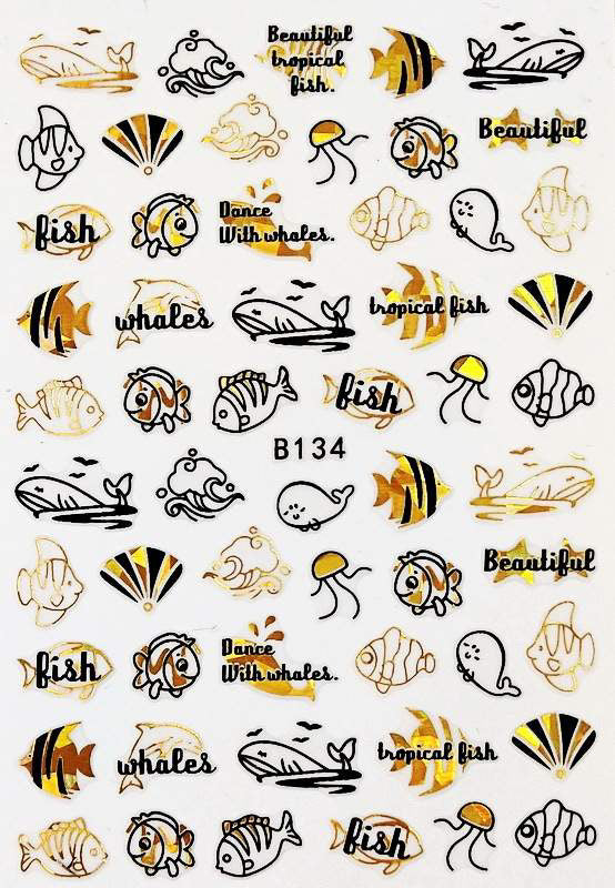 Summer Stickers Gold & Black