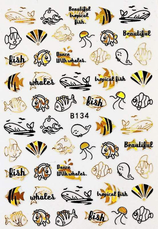 Summer Stickers Gold & Black