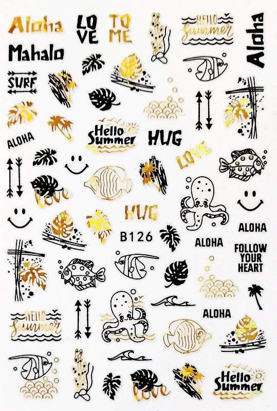 Summer Stickers Gold & Black