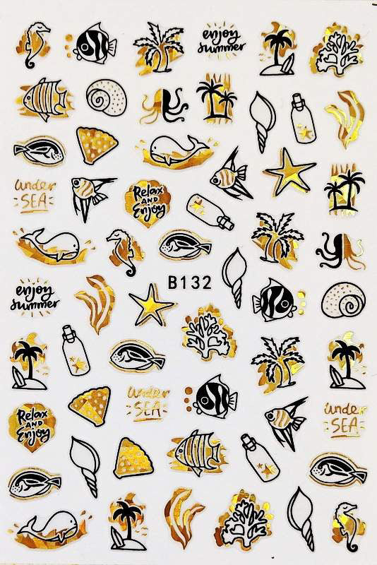 Summer Stickers Gold & Black