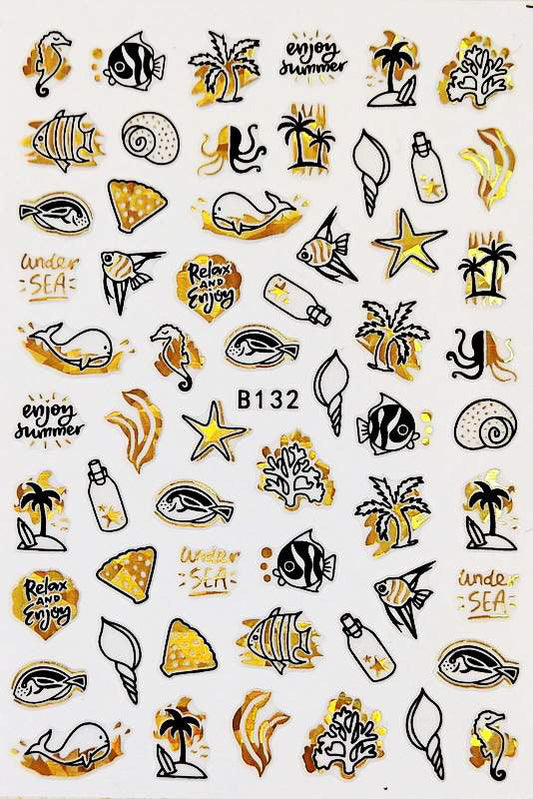 Summer Stickers Gold & Black